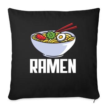 Funny Ramen Gift - Sofa pillowcase 17,3'' x 17,3'' (45 x 45 cm) - black - Front