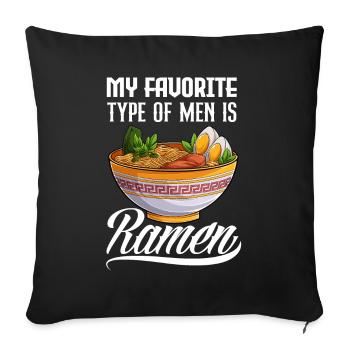Funny Ramen Lover Gift - Sofa pillowcase 17,3'' x 17,3'' (45 x 45 cm) - black - Front