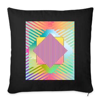 Moderne Kunst Grafik-Design 1 formen Linien Farben - Sofakissenbezug 45 x 45 cm - Schwarz - Vorne