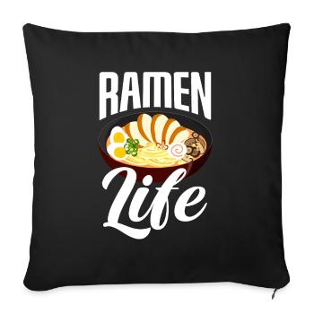 Funny Ramen Gift - Sofa pillowcase 17,3'' x 17,3'' (45 x 45 cm) - black - Front