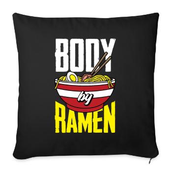 Funny Ramen Lover Gift - Sofa pillowcase 17,3'' x 17,3'' (45 x 45 cm) - black - Front