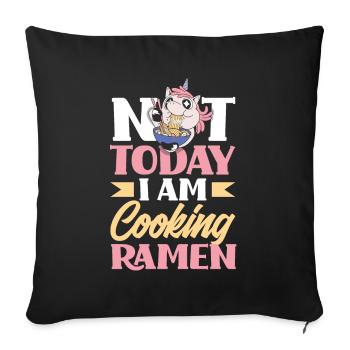 Funny Ramen Lover Gift - Sofa pillowcase 17,3'' x 17,3'' (45 x 45 cm) - black - Front