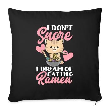 Funny Ramen Lover Gift - Sofa pillowcase 17,3'' x 17,3'' (45 x 45 cm) - black - Front