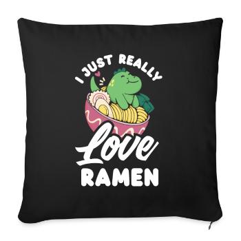 I Love Simply Ramen Funny Ramen Gift - Sofa pillowcase 17,3'' x 17,3'' (45 x 45 cm) - black - Front
