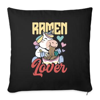 Funny Ramen Lover Gift - Sofa pillowcase 17,3'' x 17,3'' (45 x 45 cm) - black - Front