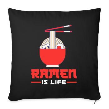 Funny Ramen Lover Gift - Sofa pillowcase 17,3'' x 17,3'' (45 x 45 cm) - black - Front