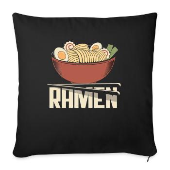 Funny Ramen Gift - Sofa pillowcase 17,3'' x 17,3'' (45 x 45 cm) - black - Front
