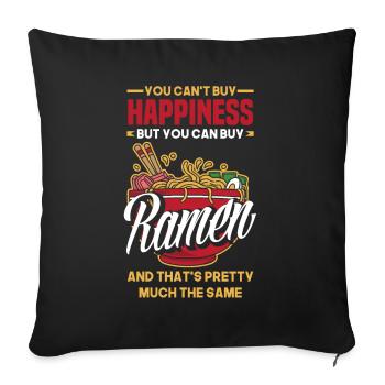Funny Ramen Lover Gift - Sofa pillowcase 17,3'' x 17,3'' (45 x 45 cm) - black - Front