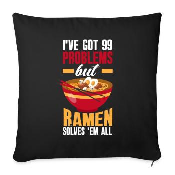 Funny Ramen Lover Gift - Sofa pillowcase 17,3'' x 17,3'' (45 x 45 cm) - black - Front