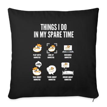 Drôle de cadeau de hamster - Housse de coussin décorative 45 x 45 cm - noir - Devant