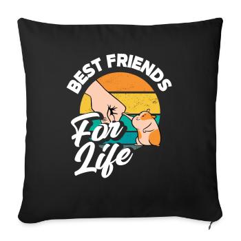 Drôle de cadeau de hamster - Housse de coussin décorative 45 x 45 cm - noir - Devant