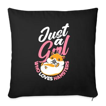 Drôle de cadeau de hamster - Housse de coussin décorative 45 x 45 cm - noir - Devant