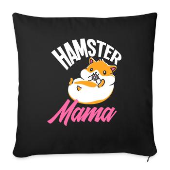 Hamster Mama Drôle Hamster Cadeau - Housse de coussin décorative 45 x 45 cm - noir - Devant