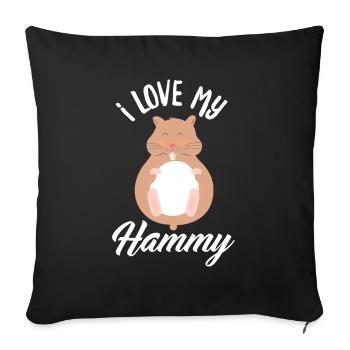 Drôle de cadeau de hamster - Housse de coussin décorative 45 x 45 cm - noir - Devant