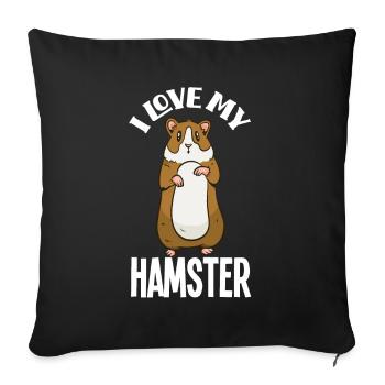 J’adore mon hamster - Housse de coussin décorative 45 x 45 cm - noir - Devant