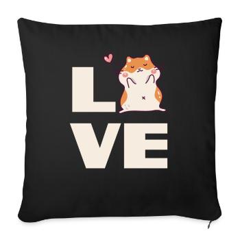 Drôle de cadeau de hamster - Housse de coussin décorative 45 x 45 cm - noir - Devant