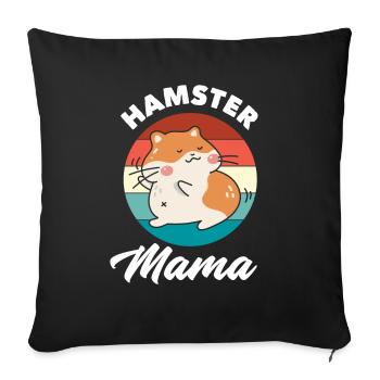 Drôle hamster cadeau hamster maman - Housse de coussin décorative 45 x 45 cm - noir - Devant