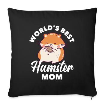 Drôle hamster cadeau hamster maman - Housse de coussin décorative 45 x 45 cm - noir - Devant