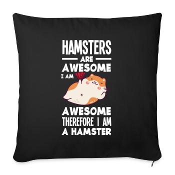 Drôle de cadeau de hamster - Housse de coussin décorative 45 x 45 cm - noir - Devant
