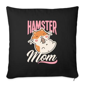 Drôle hamster cadeau hamster maman - Housse de coussin décorative 45 x 45 cm - noir - Devant