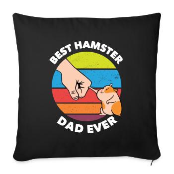 Drôle hamster cadeau hamster papa - Housse de coussin décorative 45 x 45 cm - noir - Devant