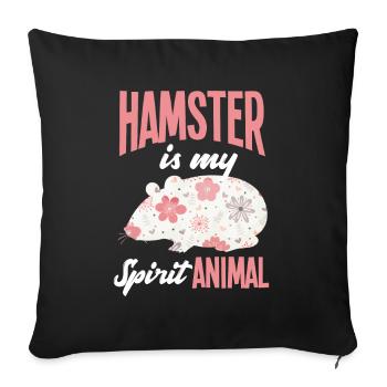 Drôle de cadeau de hamster - Housse de coussin décorative 45 x 45 cm - noir - Devant