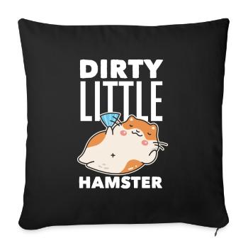 Drôle de cadeau de hamster - Housse de coussin décorative 45 x 45 cm - noir - Devant