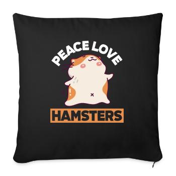 Drôle de cadeau de hamster - Housse de coussin décorative 45 x 45 cm - noir - Devant