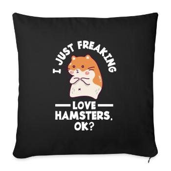 Drôle de cadeau de hamster - Housse de coussin décorative 45 x 45 cm - noir - Devant