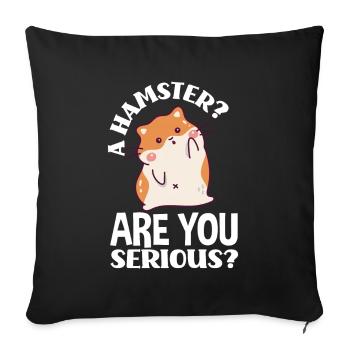 Drôle de cadeau de hamster - Housse de coussin décorative 45 x 45 cm - noir - Devant
