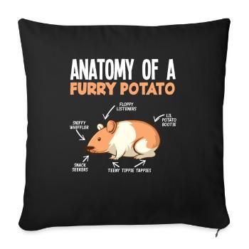 Drôle de cadeau de hamster - Housse de coussin décorative 45 x 45 cm - noir - Devant