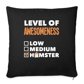 Drôle de cadeau de hamster - Housse de coussin décorative 45 x 45 cm - noir - Devant