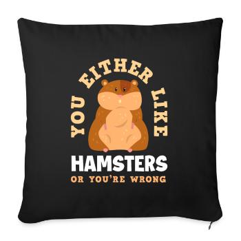 Drôle de cadeau de hamster - Housse de coussin décorative 45 x 45 cm - noir - Devant