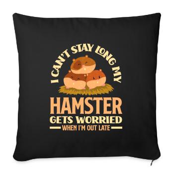 Drôle de cadeau de hamster - Housse de coussin décorative 45 x 45 cm - noir - Devant