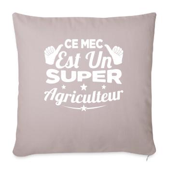 Ce Mec est Un Super Agriculteur Cadeau Humour - Housse de coussin décorative 45 x 45 cm - taupe clair - Devant