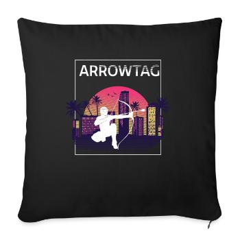 Flèche de palmier de Californie - Housse de coussin décorative 45 x 45 cm - noir - Devant