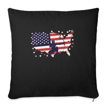 Arrowtag du drapeau américain - Housse de coussin décorative 45 x 45 cm - noir - Devant