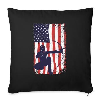 Arrowtag du drapeau américain - Housse de coussin décorative 45 x 45 cm - noir - Devant