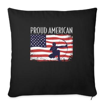 Arrowtag du drapeau américain - Housse de coussin décorative 45 x 45 cm - noir - Devant