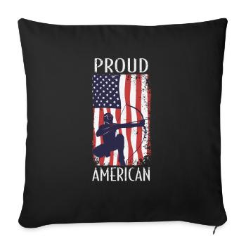 Arrowtag du drapeau américain - Housse de coussin décorative 45 x 45 cm - noir - Devant