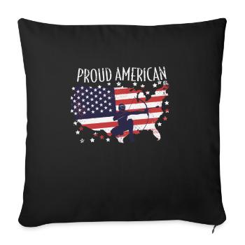Arrowtag du drapeau américain - Housse de coussin décorative 45 x 45 cm - noir - Devant
