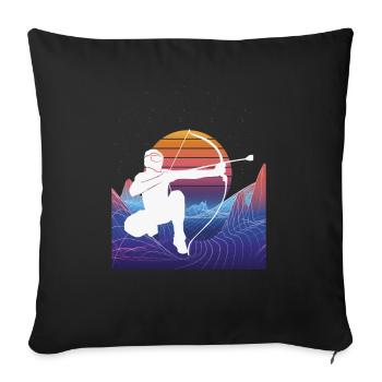 Balise fléchée Vaporwave - Housse de coussin décorative 45 x 45 cm - noir - Devant