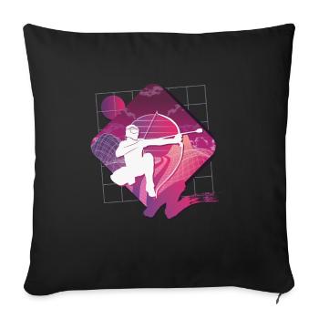 Balise fléchée Vaporwave - Housse de coussin décorative 45 x 45 cm - noir - Devant