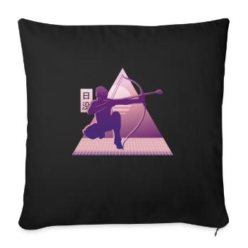 Balise fléchée Vaporwave - Housse de coussin décorative 45 x 45 cm - noir - Devant