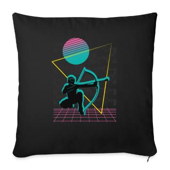 Balise fléchée Vaporwave - Housse de coussin décorative 45 x 45 cm - noir - Devant