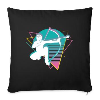 Balise fléchée Vaporwave - Housse de coussin décorative 45 x 45 cm - noir - Devant