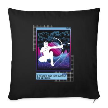 Vaporwave Metaverse Arrowtag - Housse de coussin décorative 45 x 45 cm - noir - Devant