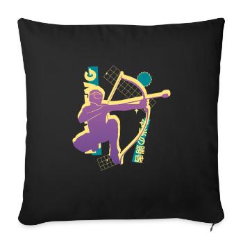 Balise fléchée Vaporwave - Housse de coussin décorative 45 x 45 cm - noir - Devant