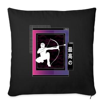 Vaporwave Metaverse Arrowtag - Housse de coussin décorative 45 x 45 cm - noir - Devant