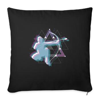 Balise fléchée Vaporwave Space - Housse de coussin décorative 45 x 45 cm - noir - Devant